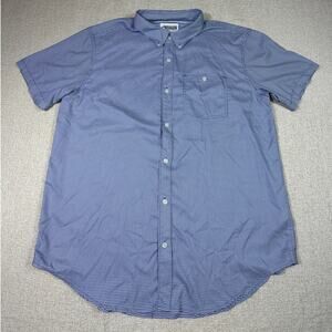 Mountain Khaki Men 2XL Blue White Check Shirt Athleisure Outdoor Casual Top